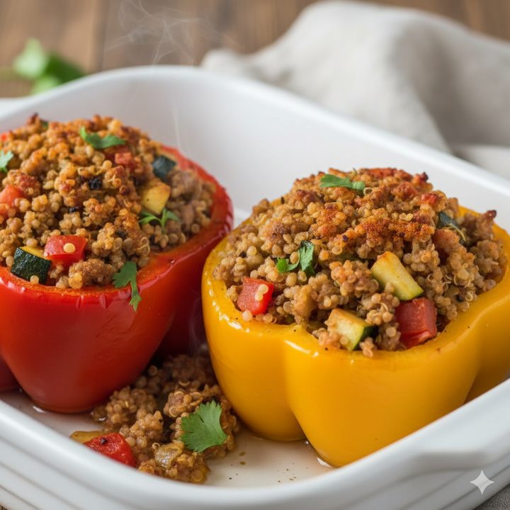 Stuffed Bell Peppers (Lean Turkey & Quinoa)