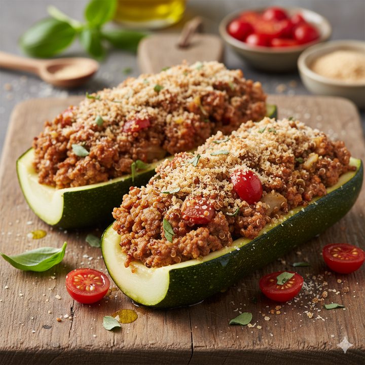 Italian Stuffed Zucchini Boats