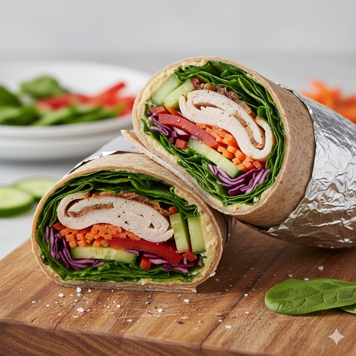 Turkey & Veggie Wrap with Hummus
