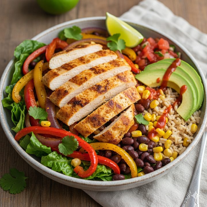 Chicken Fajita Bowl (No Cheese!)