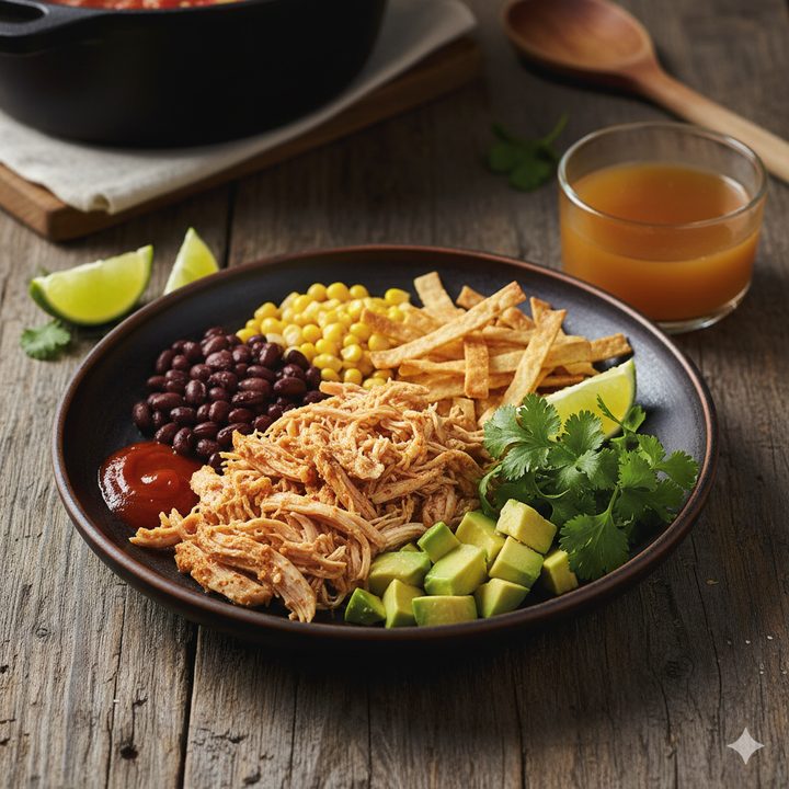 Mexican Chicken Tortilla Soup (Deconstructed Bowl)